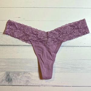 Victoria’s Secret Lavender Lace Thong Panty | Wide Lace Waist | NWT